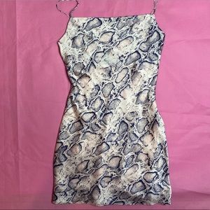 Snake print mini dress